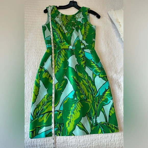 New with tags Vineyard Vines Crystal Blue Leaf Print Dress - Picture 4 of 7